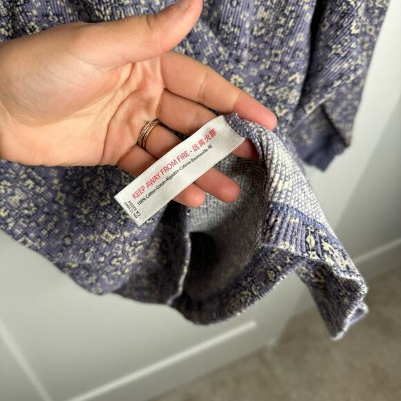 Intimately Free People Early Night Purple Print Thermal Waffle Knit Pullover XS - Picture 5 of 6